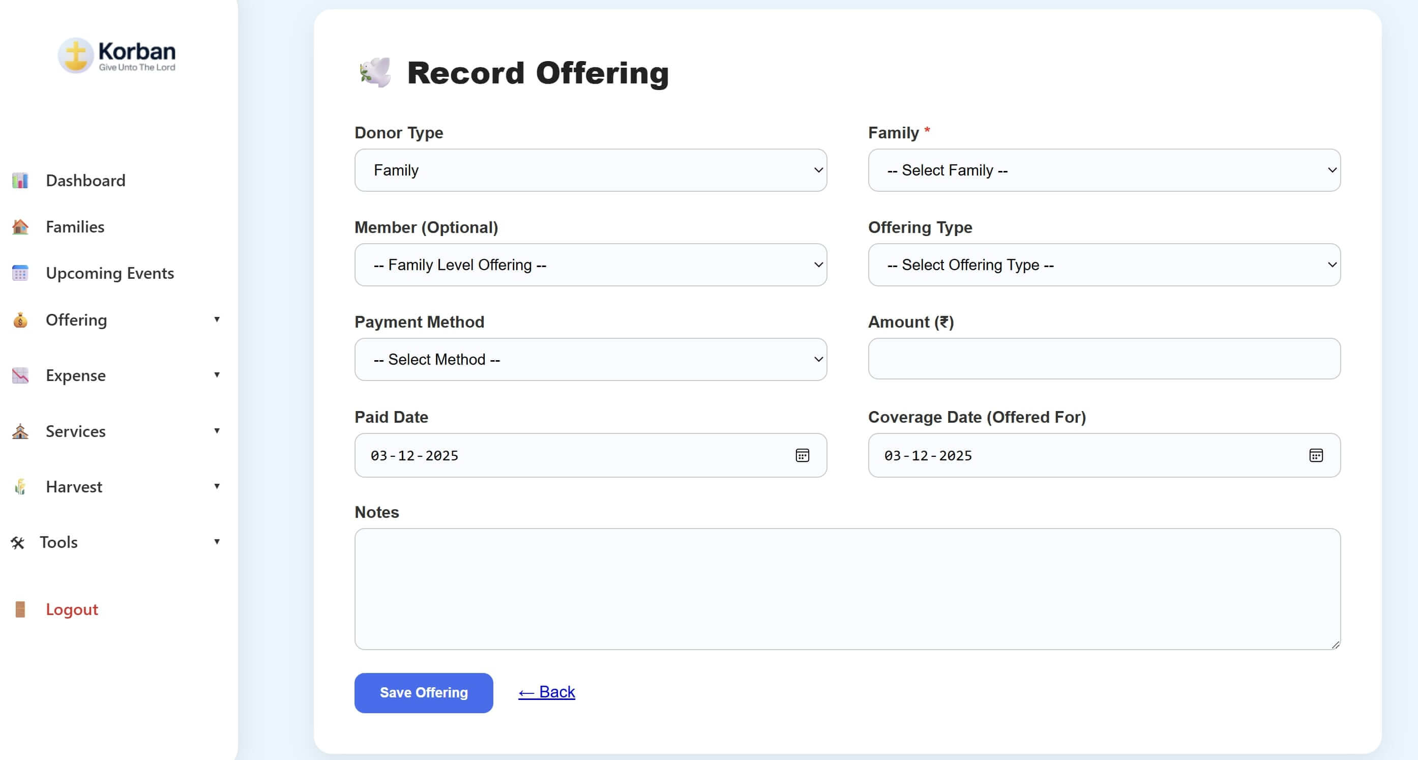 Record offering